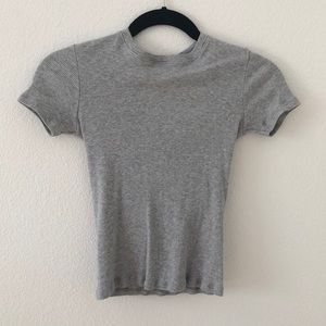 Grey ribbed Brandy Melville t-shirt